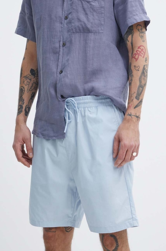 HUGO szorty bawełniane tkanina niebieski 50510596