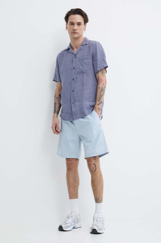 HUGO pantaloni scurți din bumbac 50510596 albastru SS24