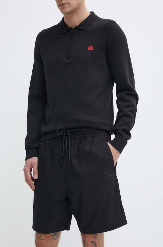 HUGO pantaloni scurți din bumbac panza negru 50510596