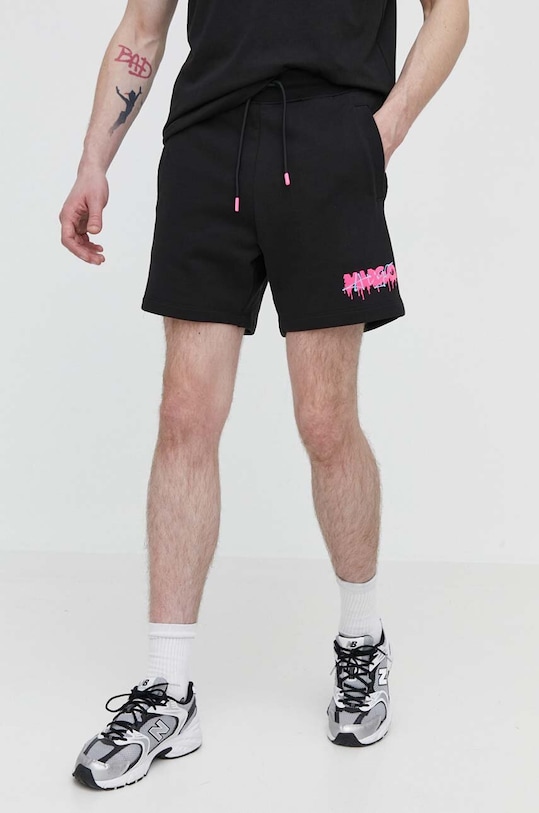 HUGO szorty bawełniane 50510005 czarny SS24