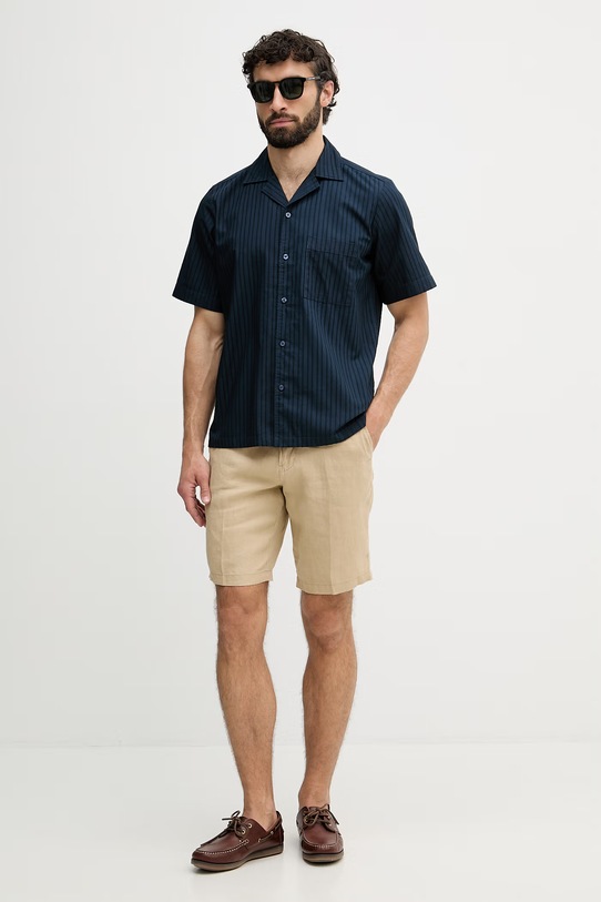 United Colors of Benetton šortky pánské lněné 4AGH59548 béžová SS26