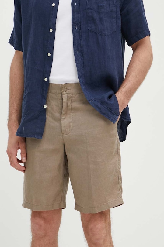 Льняные шорты United Colors of Benetton лён бежевый 4AGH59548