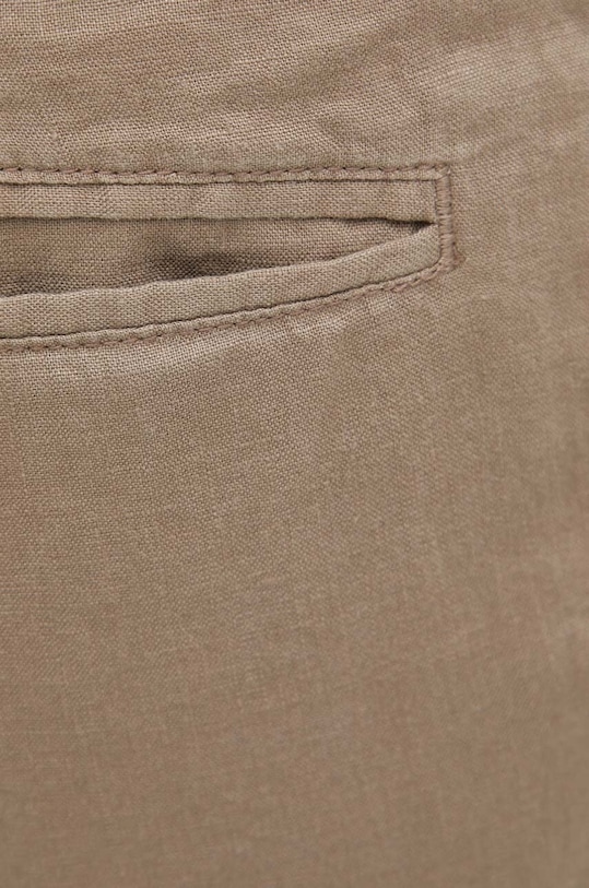 Льняные шорты United Colors of Benetton бежевый 4AGH59548