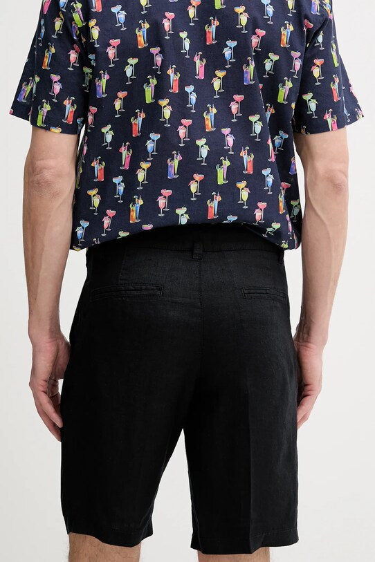 Îmbrăcăminte United Colors of Benetton pantaloni scurti din in 4AGH59548 negru