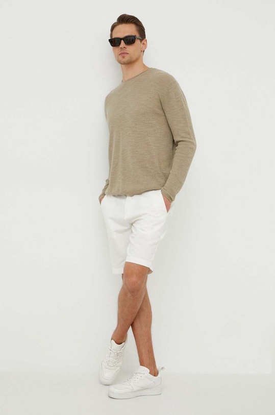 Guess szorty lniane ECO LINEN M4GB59.WG8B0 biały SS24