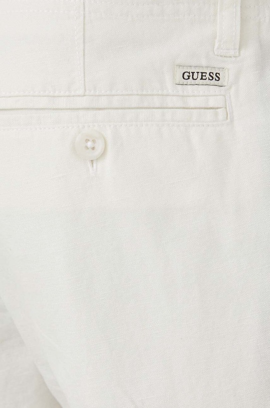 Guess szorty lniane ECO LINEN biały M4GB59.WG8B0