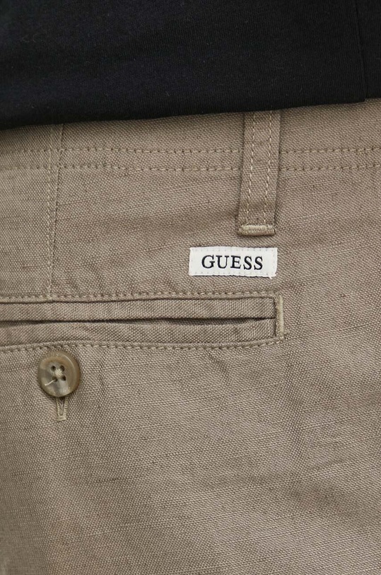 Guess szorty lniane ECO LINEN beżowy M4GB59.WG8B0