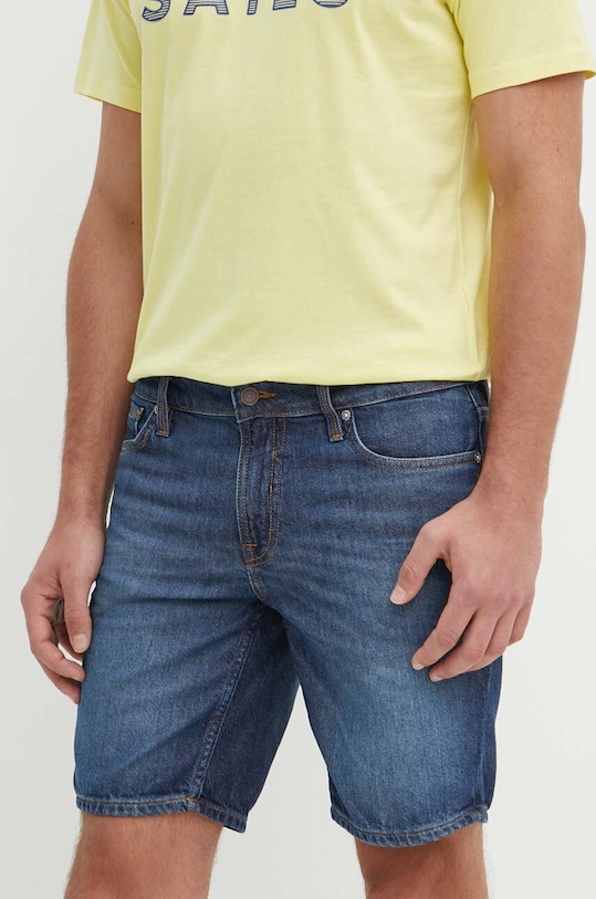 Rifľové krátke nohavice Guess ANGELS látka modrá M4GD03.D5AZ1