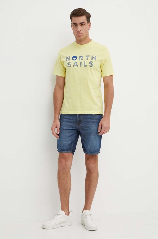 Rifľové krátke nohavice Guess ANGELS M4GD03.D5AZ1 modrá SS24