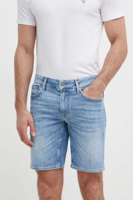 Guess szorty jeansowe ANGELS z elastanem niebieski M4GD03.D4Z25
