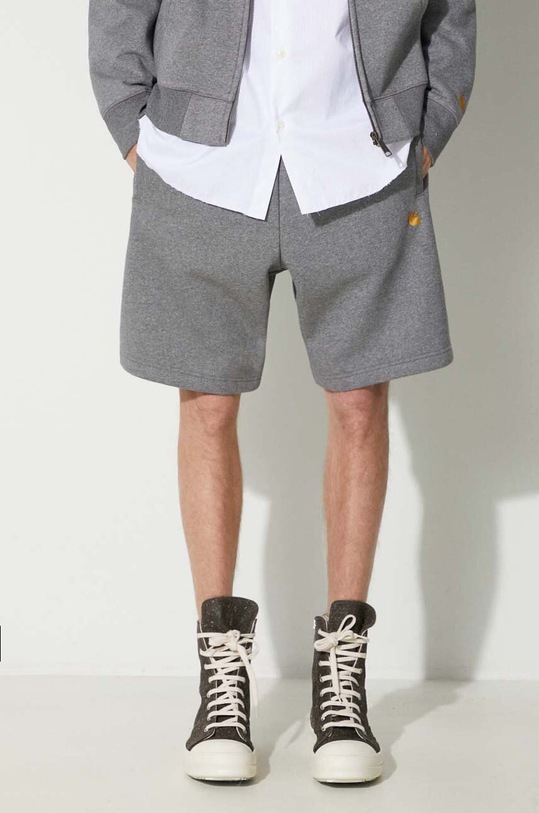 Carhartt WIP shorts Chase Sweat Short melange gray I033669.00CXX
