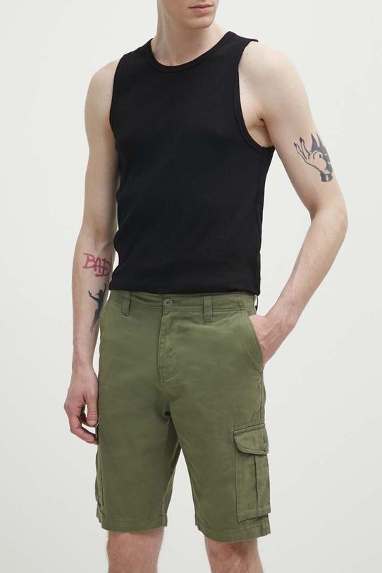 Pamučne kratke hlače Quiksilver pamuk zelena AQYWS03238