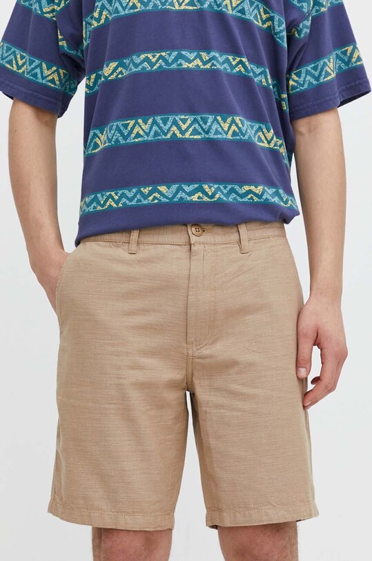 Quiksilver szorty bawełniane bawełna beżowy EQYWS03862