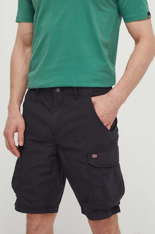 Napapijri szorty bawełniane Noto 2.0 bawełna czarny NP0A4HOQ0411