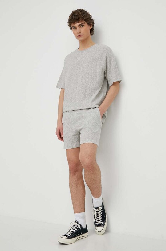 Pamučne kratke hlače American Vintage SHORT pletivo siva MRUZ09AE24