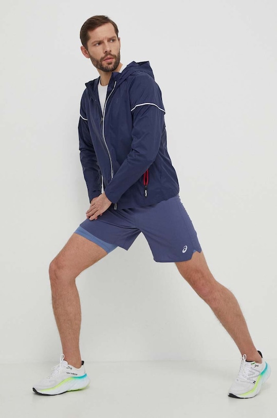 Asics pantaloni scurți de alergare Road 2 in 1 2011C390.403 albastru SS24