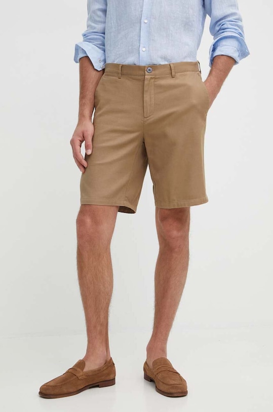 Sisley pantaloni scurti din bumbac bumbac maro 4WMDS900N