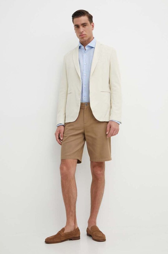 Βαμβακερό σορτσάκι Sisley 4WMDS900N καφέ SS24