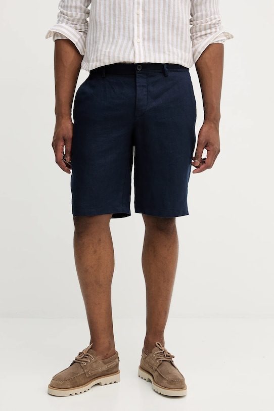 Lanene kratke hlače Sisley mornarsko modra 4AGHS9010