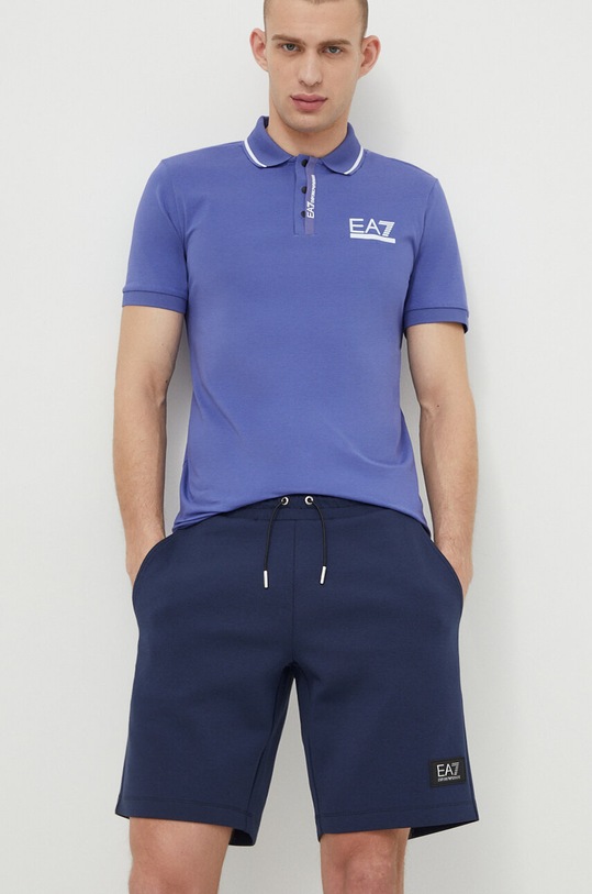 EA7 Emporio Armani pantaloncini maglia blu navy PJUEZ.3DPS75.1554