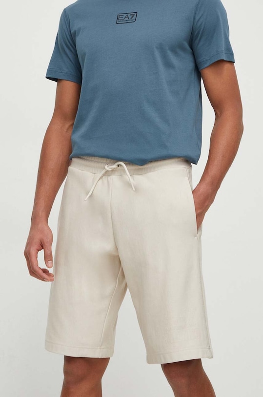 EA7 Emporio Armani pantaloni scurti din bumbac bumbac bej PJTKZ.3DPS77.1946