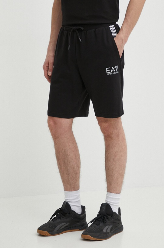EA7 Emporio Armani pantaloni scurti tricotaj negru PJLIZ.3DPS66.1200