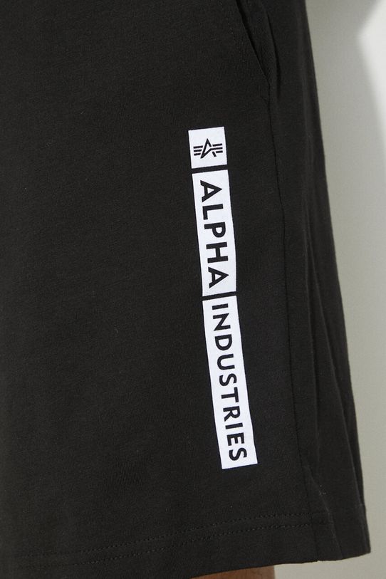 Alpha Industries pantaloncini in cotone Flock Logo 146366 nero