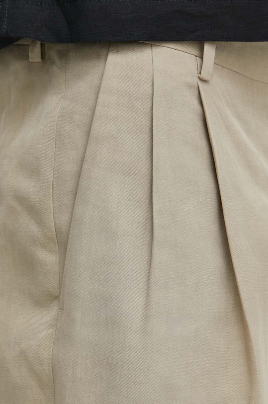 Calvin Klein pantaloni scurți din amestec de in bej K10K112657