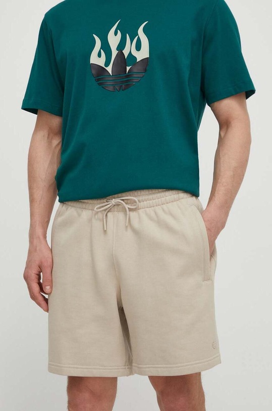 adidas Originals pantaloni scurti din bumbac bumbac bej IR7880
