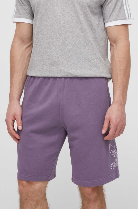 adidas Originals pantaloni scurti din bumbac bumbac violet IR8003