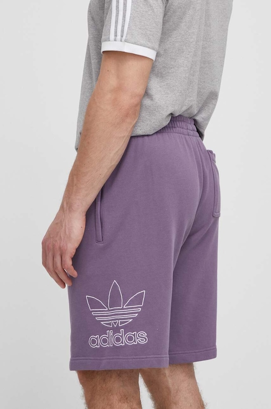 adidas Originals pantaloni scurti din bumbac violet IR8003