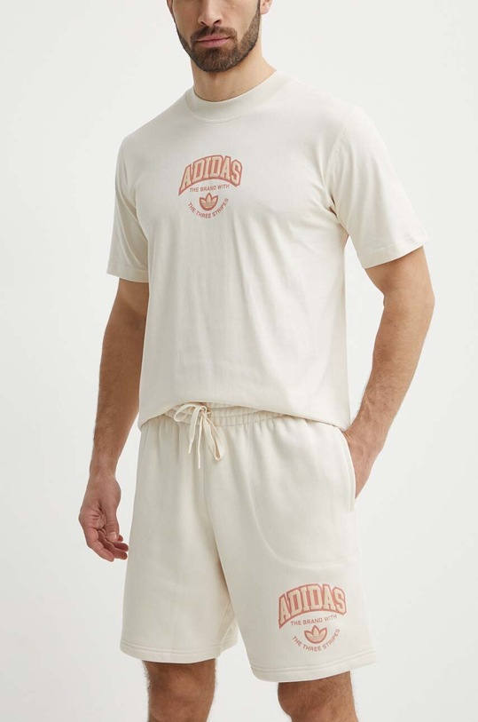 adidas Originals szorty dzianina beżowy IS0189