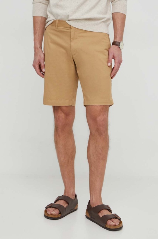 Tommy Hilfiger szorty z elastanem beżowy MW0MW23563