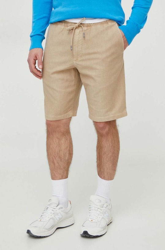 Kraťasy Tommy Hilfiger látka béžová MW0MW34509