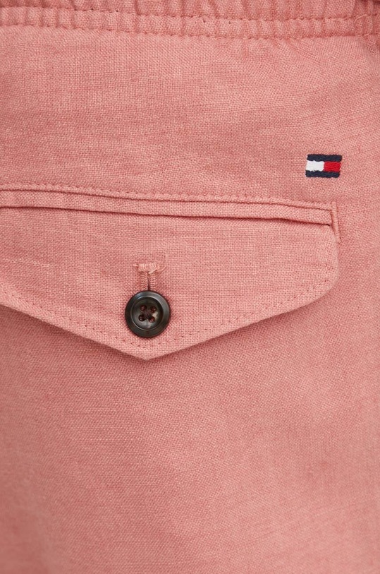 Tommy Hilfiger szorty lniane różowy MW0MW34498