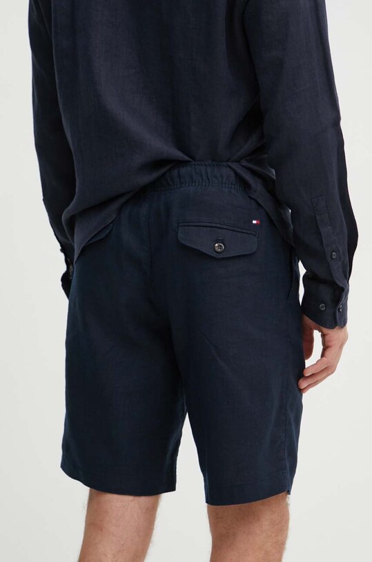 Odzież Tommy Hilfiger szorty lniane MW0MW34498 granatowy