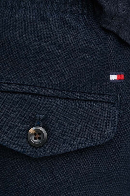 Tommy Hilfiger szorty lniane granatowy MW0MW34498