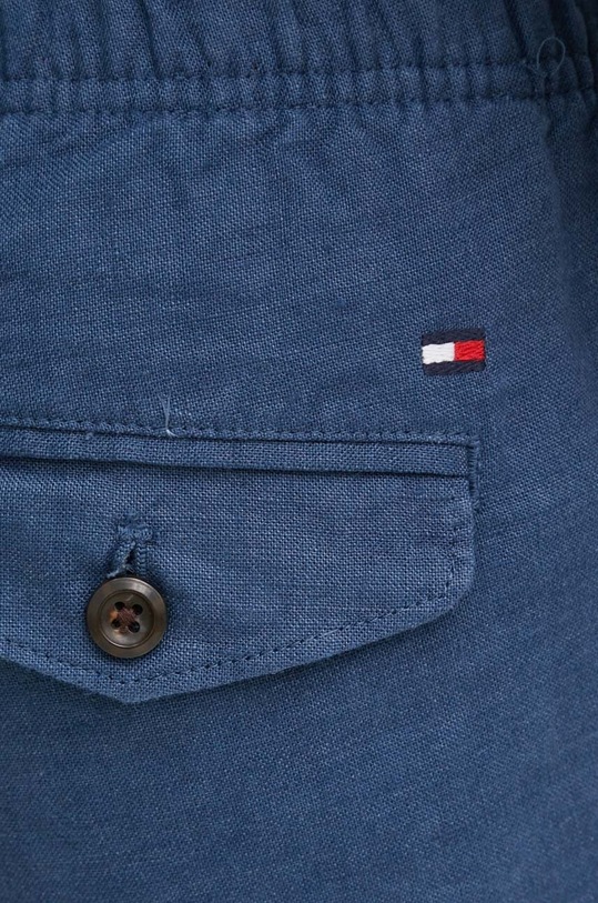 Ľanové šortky Tommy Hilfiger tmavomodrá MW0MW34498