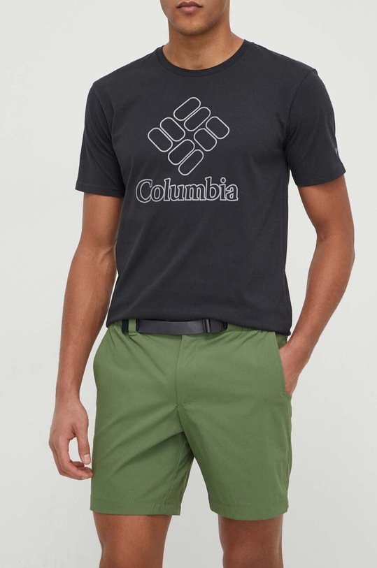 Outdoorové šortky Columbia Landroamer látka zelená 2072721