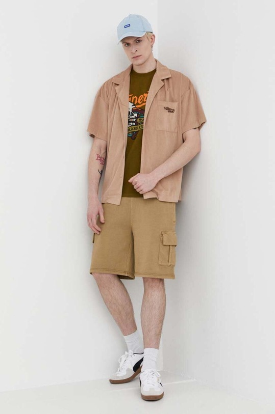 Superdry szorty bawełniane M7110425A.2LI beżowy SS24