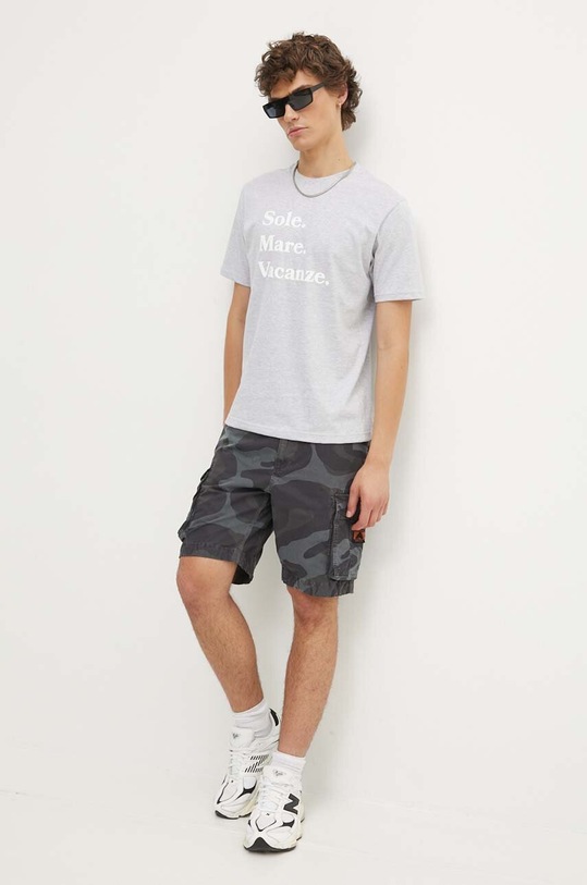 Bavlněné šortky Superdry M7110435A.2LG šedá SS24