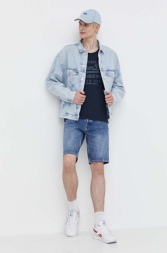 Superdry pantaloni scurti jeans M7110394A.1HV albastru SS24