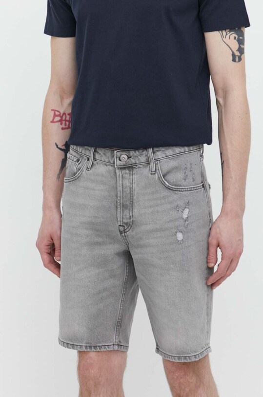 Superdry pantaloni scurti jeans bumbac gri M7110394A.HNK