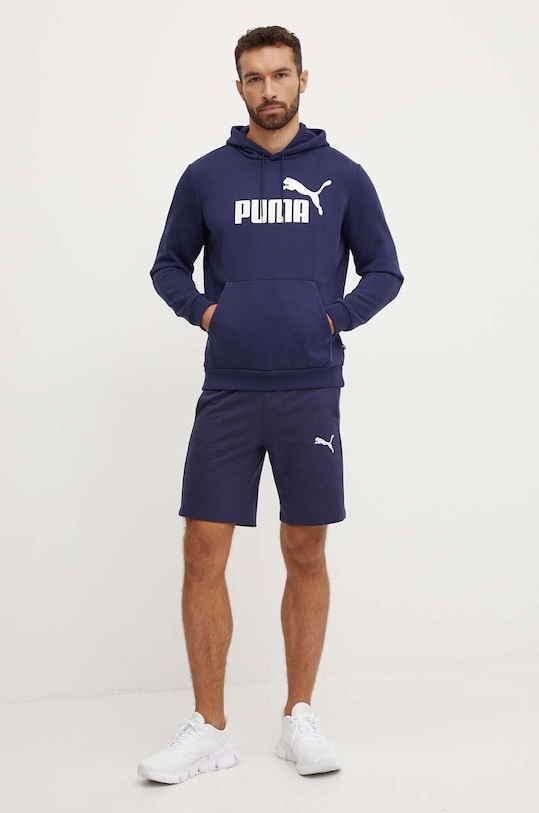 Puma pantaloncini in cotone 658608 blu navy AW24