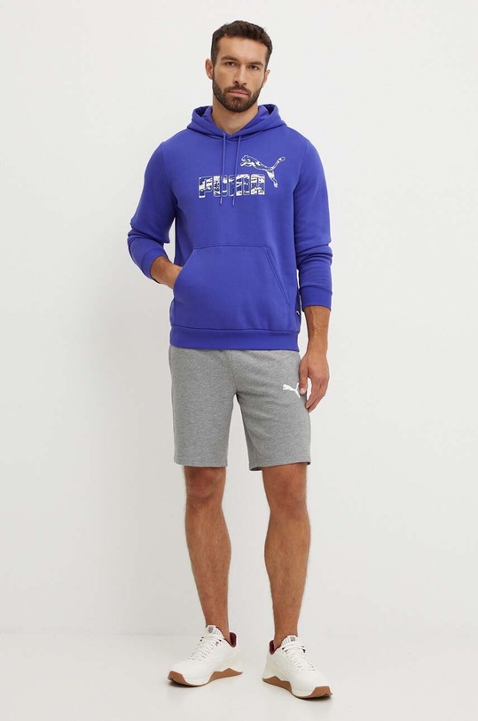 Puma pantaloni scurti din bumbac 658608 gri AW24