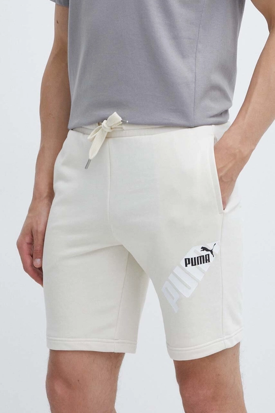 Puma pantaloni scurți POWER tricotaj bej 678965