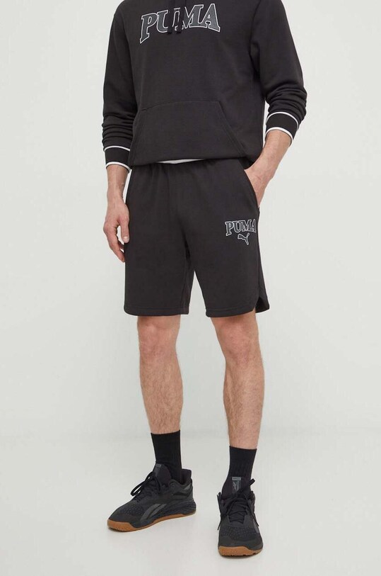 Puma pantaloni scurți SQUAD tricotaj negru 678975