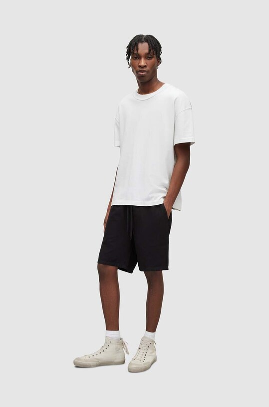 Шорты с примесью льна AllSaints HANBURY MF081Y чёрный
