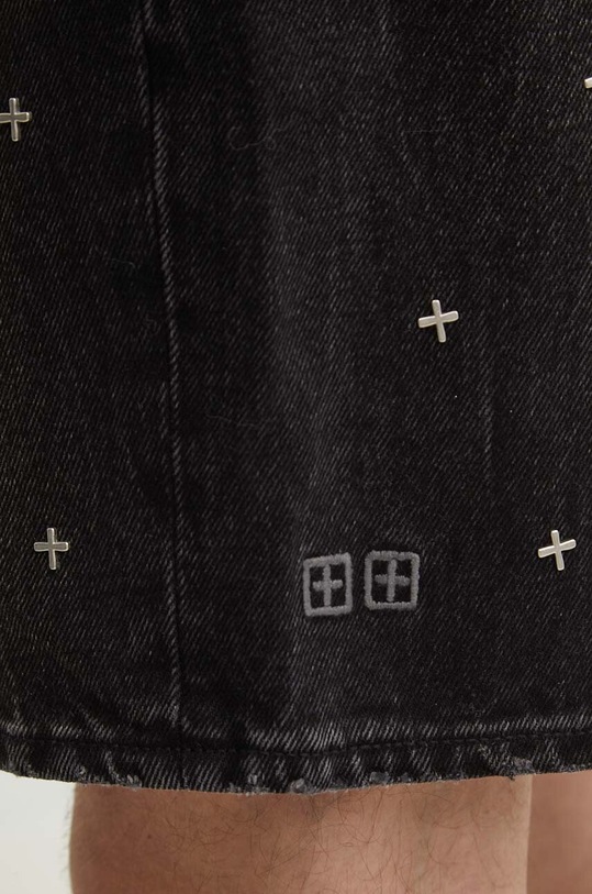 KSUBI pantaloni scurți din denim anti short negru MPS24WA019