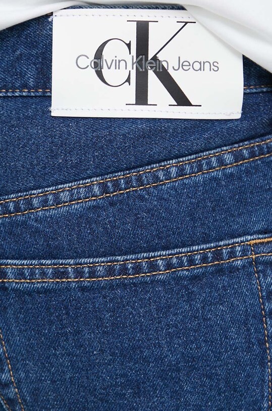 Rifľové krátke nohavice Calvin Klein Jeans tmavomodrá J30J324870